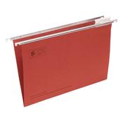 296921 - 5 Star Office Suspension File with Tabs and Inserts 15mm V-base 180gsm Foolscap Red Pack 50 image