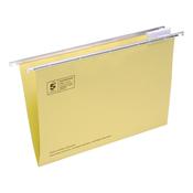 296948 - 5 Star Office Suspension File with Tabs and Inserts 15mm V-base 180gsm Foolscap Yellow Pack 50 image