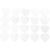 Wooden hearts small, white, 30x28mm, 20pcs image