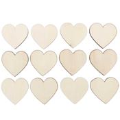 Wooden hearts large, natural, 40x38mm, 12pc image