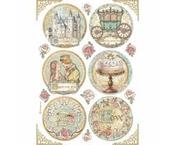 Stamperia rice paper A4 Sleeping Beauty rounds 6pce
