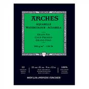 Arches Gummed Pad Watercolour Fine Grain 140lb - 140lb/300gsm 9" x 12" - NOT image