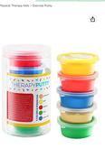 5 x Therapy Putty Squeezable Non-Toxic, Hand Exercise, 5 Strengths Extra Soft/Soft/Soft-Medium/Medium/Firm &amp; 2 x Squeezy Stress Ball image
