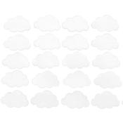 Wooden Clouds Small White  40 x 25mm 20pcs image