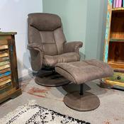 Kentucky Recliner with Footstool - Brown image