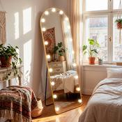 LED Bulb Modena Cheval Arch Mirror- Gold 160 x 150cm