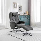 Orson Recliner with Footstool - Leroy Grey image