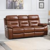 Egan 3 Seater Electric Recliner - Tan Leather
