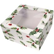 Holly Christmas Cake Box 8" Bulk 20/Pack image