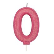 Pink Number Candle - 0 image