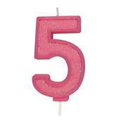 Pink Number Candle - 5