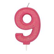 Pink Number Candle - 9