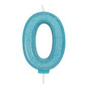 Blue Number Candle - 0