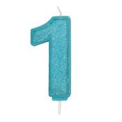 Blue Number Candle - 1 image