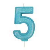 Blue Number Candle - 5