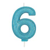 Blue Number Candle - 6 image