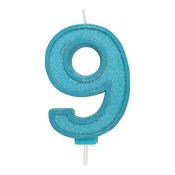Blue Number Candle - 9