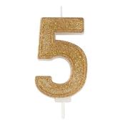 Gold Number Candle - 5 image