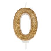 Gold Number Candle - 0 image