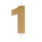 Gold Number Candle - 1 image