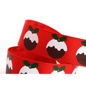 Christmas Ribbon - Christmas Pudding -5m image