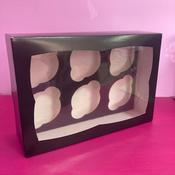6 Cupcake Box - Black