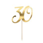 Paper Number Cake Topper - Gold 30