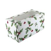 Holly Christmas Log Box - 8" x 4"