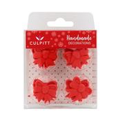 Christmas Sugar Decorations - Red Bows