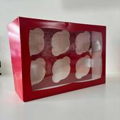 6 Cupcake Box - Red