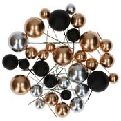 Decorative Ball Set - Metallic Gold Silver &amp;amp; Black pk/32