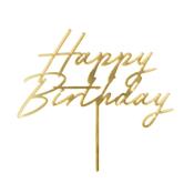 Birthday Cake Topper - PartyDeco Acrylic Gold