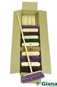 HILLBRUSH Traditional, Wooden Broom with Handle, Rio Fill, Medium, 300mm, Multi Coloured - Glana
