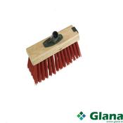HILLBRUSH Traditional, Yard Broom, no Handle,Threaded Plastic Socket, Stiff, PVC Fill, 254mm ,Red - Glana