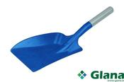 HILLBRUSH Shovel Short Soft Handle, Polypropelene , Metal Detectable 320mm x 260mm x 580mm, Crack Resistant, Blue - Glana