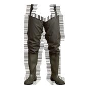 ELKA Olive Green Thigh Waders with Long Safety Dunlop Boots - Ultimate Protection and Durability - Glana image