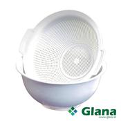 Discover the ARAVEN Bowl &amp; Round Colander 2.5ltr in White or Blue – Elevate Your Kitchen Experience! - Glana image
