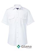 Streamlined BROOK TAVERNER Slim Fit Orion Short Sleeve Pilot Shirt, White, 115gsm - Glana image