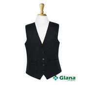 Original BROOK TAVERNER Black Herringbone Waistcoat 100% Wool - Glana image