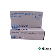 Essential SAFETOUCH Clear Vinyl Gloves Medium - 10 Boxes of 100 - Glana image