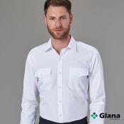 Uplifted BROOK TAVERNER Ares Slim Fit Long Sleeve White Pilot Shirt, 120gsm - Glana image