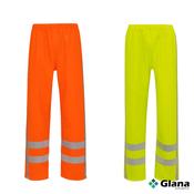 ELKA Dry Zone Hi Vis Yellow or Orange Rain Trousers with Reflective Stripes - Ultimate Comfort and Safety, Trendy, Durable, Breathable, Lightweight, Waterproof - Glana