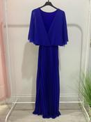 Plus Cape Style Pleated Midi Dress Royal Blue image