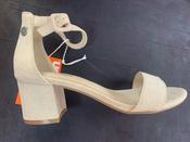 Refresh Beige Shimmer Block Heel Sandal image