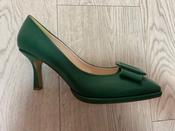 Leather Look Green Buckle Toe Heel image