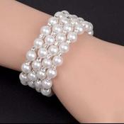 Beau Pearl And Diamanté Wrap Bangle image