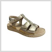Caprice 9-28102-44-959 Ladies Platin metal velcro leather sandal image