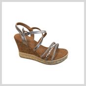 Valentino Conte 6W6094-4A Ladies Silver Sparkly Sandal