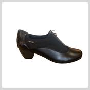 Rieker Ladies Black Block Heel Shoe  with front Zip 41765-00 image