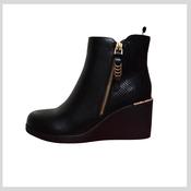 REDZ H366 Ladies Black Wedged Boot